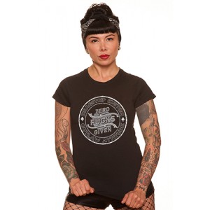 Dragstrip Kustom. Women`s T`Shirt Zero Fucks Given